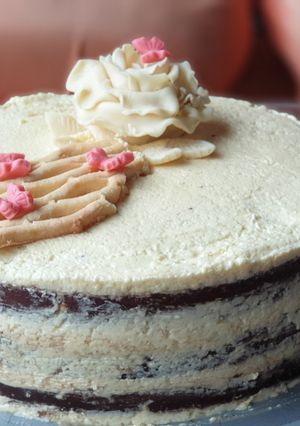 Foto di Naked Cake di farro al caffè con crema al burro e mascarpone