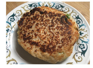 A picture of Easy Pan-fried Daikon-mochi (White radish cake) with Oat Flour.