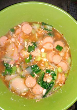 Foto resep Seblak Sosis kuah pedas