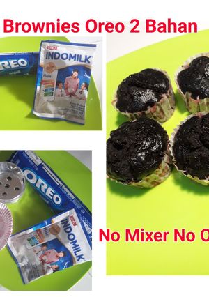 Foto resep Brownies Oreo No Mixer 2 Bahan