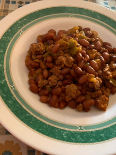 Una foto de Frijoles rojos con carne