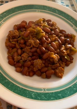 Una foto de Frijoles rojos con carne