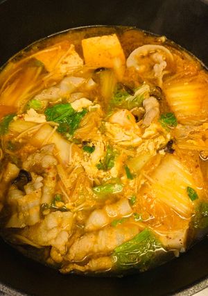 韓式泡菜豬肉豆腐鍋 的食譜成品照片