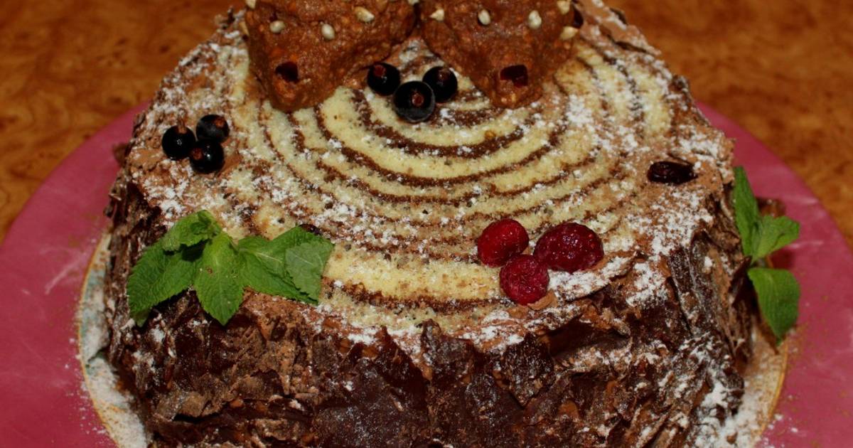 Торт пенек с шишками рецепт с фото пошагово в домашних условиях
