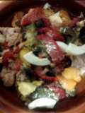 Ensaladas pimientos tricolor asados