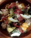 Ensaladas pimientos tricolor asados
