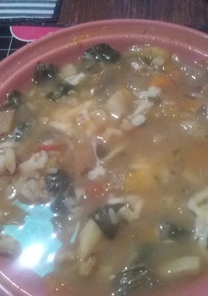 Una foto de Sopa de calamares