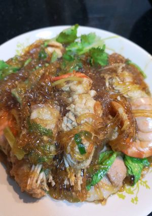 รูปของ กุ้งอบเส้นแก้วคีโต