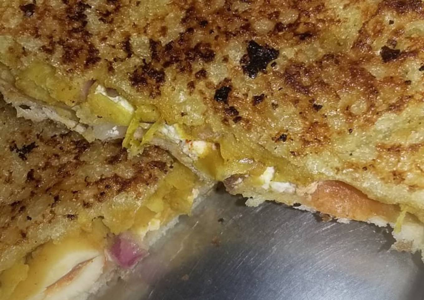 Recipe of Ultimate Leftover chole paneer sandwich