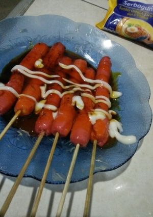 Foto resep Sosis panggang with saos tomat dan mayones