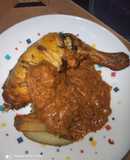 Pollo al horno en salsa de Pera