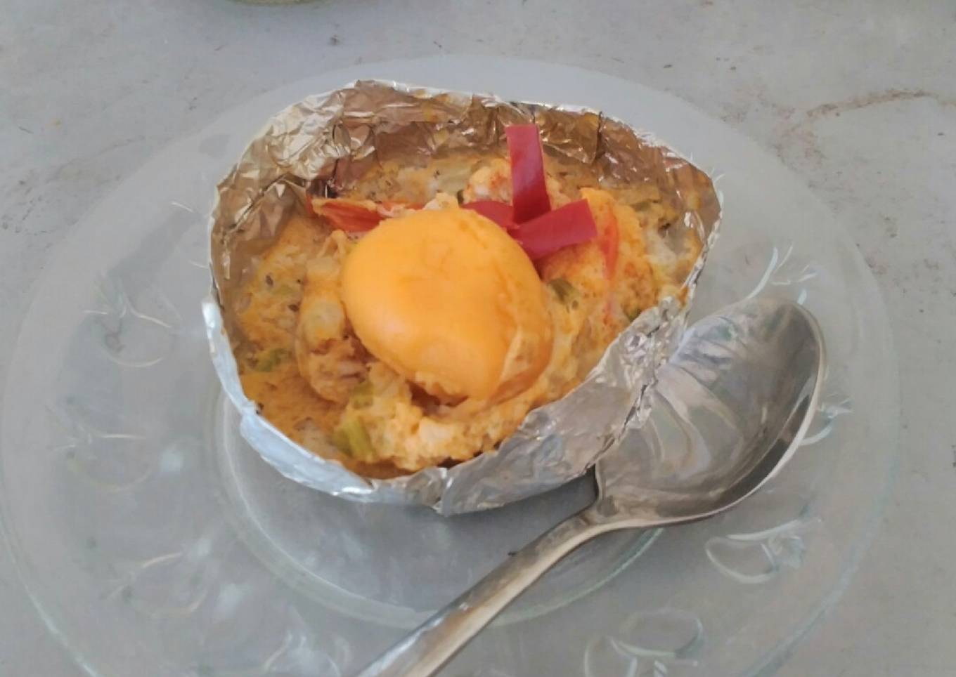 Pepes telur asin bumbu rica rica