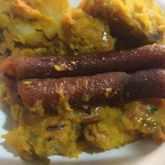 A picture of Porriage yam with pomo.