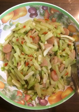 Foto resep Tumis Labu Siam (Waluh) Sosis