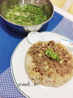 Foto resep Nasi Tim Daging Kuah Pokchoy (MPASI 1y+)