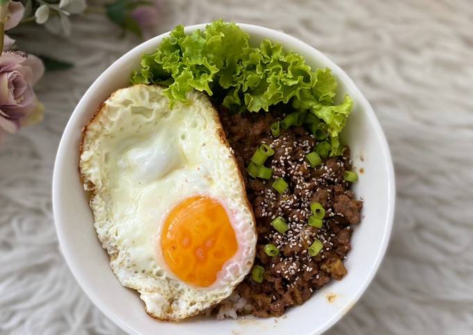 Resep Bulgogi Ricebowl Daging Cincang, Lezat