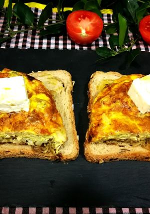 Una foto de Tortilla de col blanco al Jerez