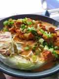 Couve grelhada com tofu crocante