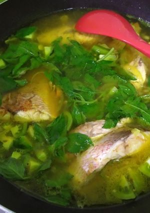 Foto resep 43. Sup ikan kakap kuah bening (asem segar)