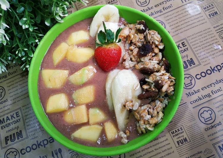 Cara Gampang Membuat Sarapan sehat 9, banana apple (Choco Banaple Smoothies bowl) Anti Gagal