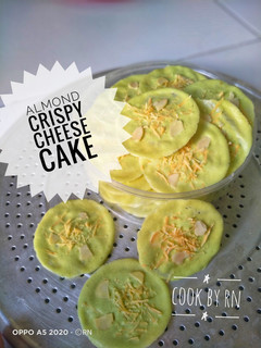 Foto resep Almond Crispy Cheese Cake Rasa Pandan Mantull Beud😋