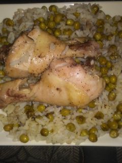 A picture of Chicken With Ginger Rice And Sweet Peas.