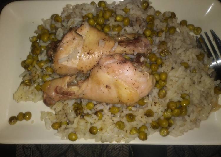 Recipe of Perfect Chicken With Ginger Rice And Sweet Peas