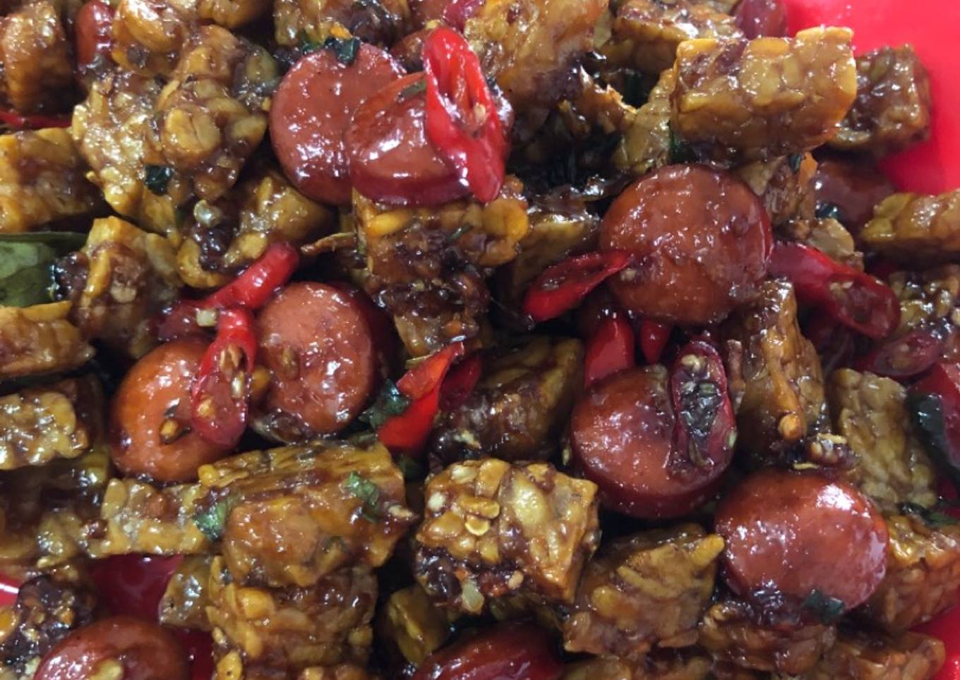 Tempe sosis simple