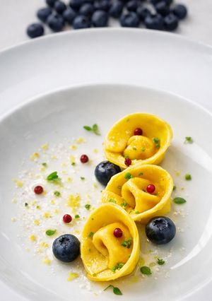 Foto di Tortelli dolci al limone e mirtilli
