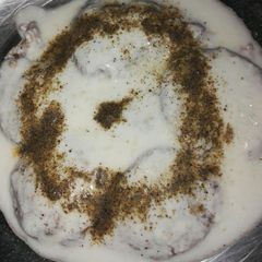 A picture of Dahi vada of kuttu flour.