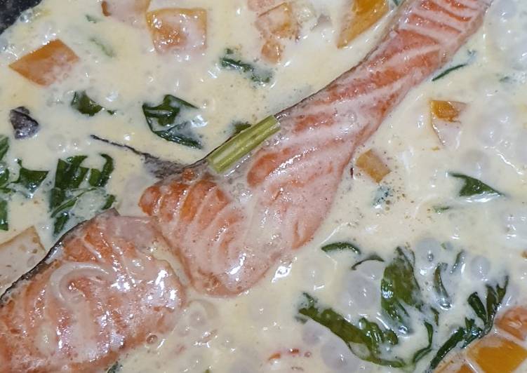 Resep Creamy Butter Salmon with Vegies, Bikin Ngiler