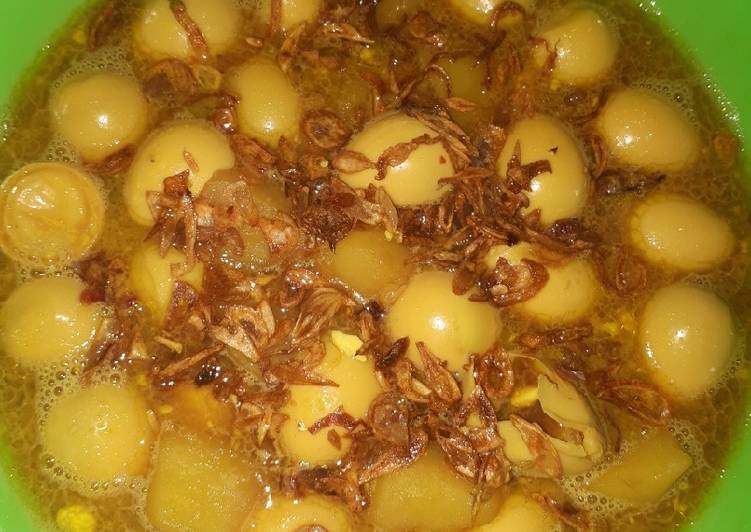 Resep Telur puyuh + kentang kuah kecap, Bikin Ngiler