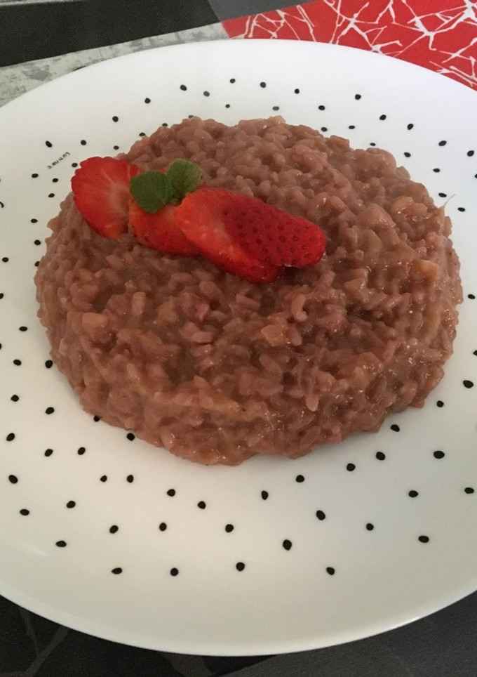 Una foto de Risotto de fresa