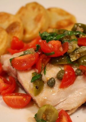 A picture of Quick & Easy No-Cook Mediterranean Tomato Melange for Fish & Chicken.
