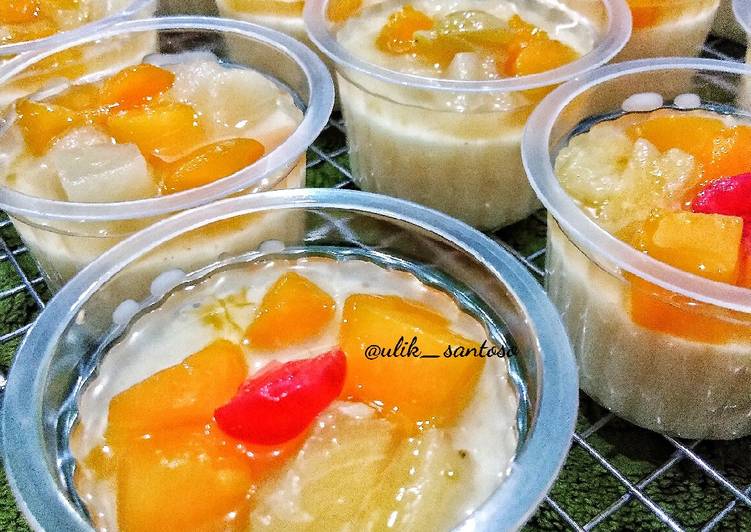 Resep masakan Puding Sutra Buah | Langkah Membuat Puding Sutra Buah Yang Enak dan Simpel