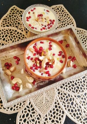 A picture of Fruit custard (VRAT WALA CUSTARD without custard powder) 🍓🍌🥥🍎🍋.