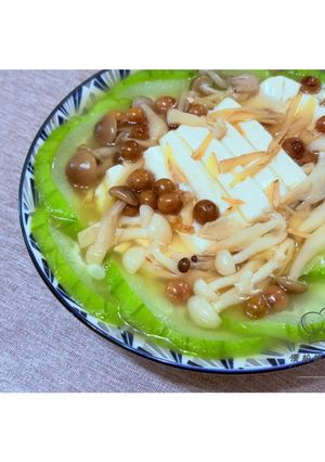 樹子絲瓜豆腐菇菇煲 的食譜成品照片