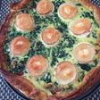 Quiche de espinacas, jamón serrano y queso de cabra