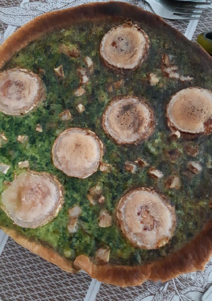 Una foto de Quiche de espinacas y queso de rulo de cabra