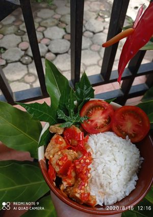 Foto resep Rice Bowl tahu geprek praktis