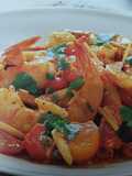 Fried garlic and ginger shrimp