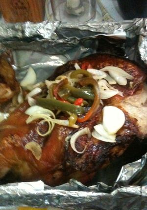Una foto de Pierna de cerdo asada