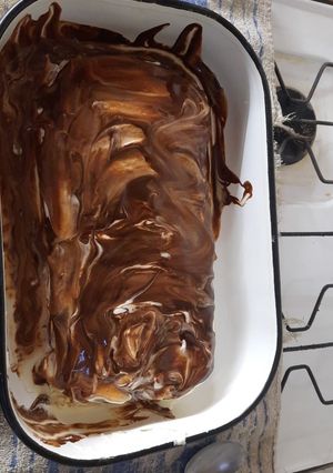 Una foto de Postre de vainilla con chocolate