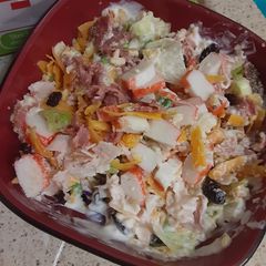 Imitation crab salad A picture of Imitation crab salad.