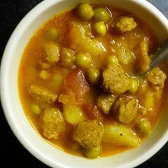 A picture of Soya bean matar Aalu.