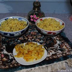 Persian mung beans rice A picture of Persian mung beans rice.
