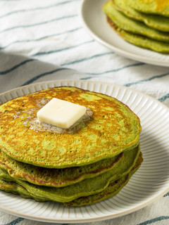 Una foto de Pancake té matcha