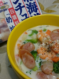 【北海道白醬湯】鮮蝦白醬濃湯 的食譜成品照片