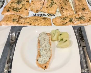 Update, Serving Recipe Salmon with Creamy Mushroom Dill Sauce Delicious Perfect