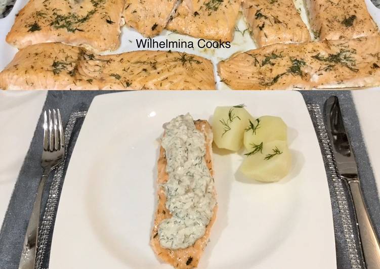 Simple Way to Make Homemade ✨Salmon with Creamy Mushroom Dill Sauce✨